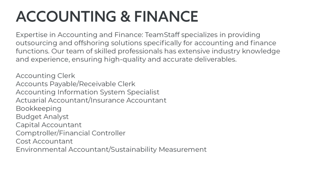 Accounting and Finance Outsourcing at TeamStaff